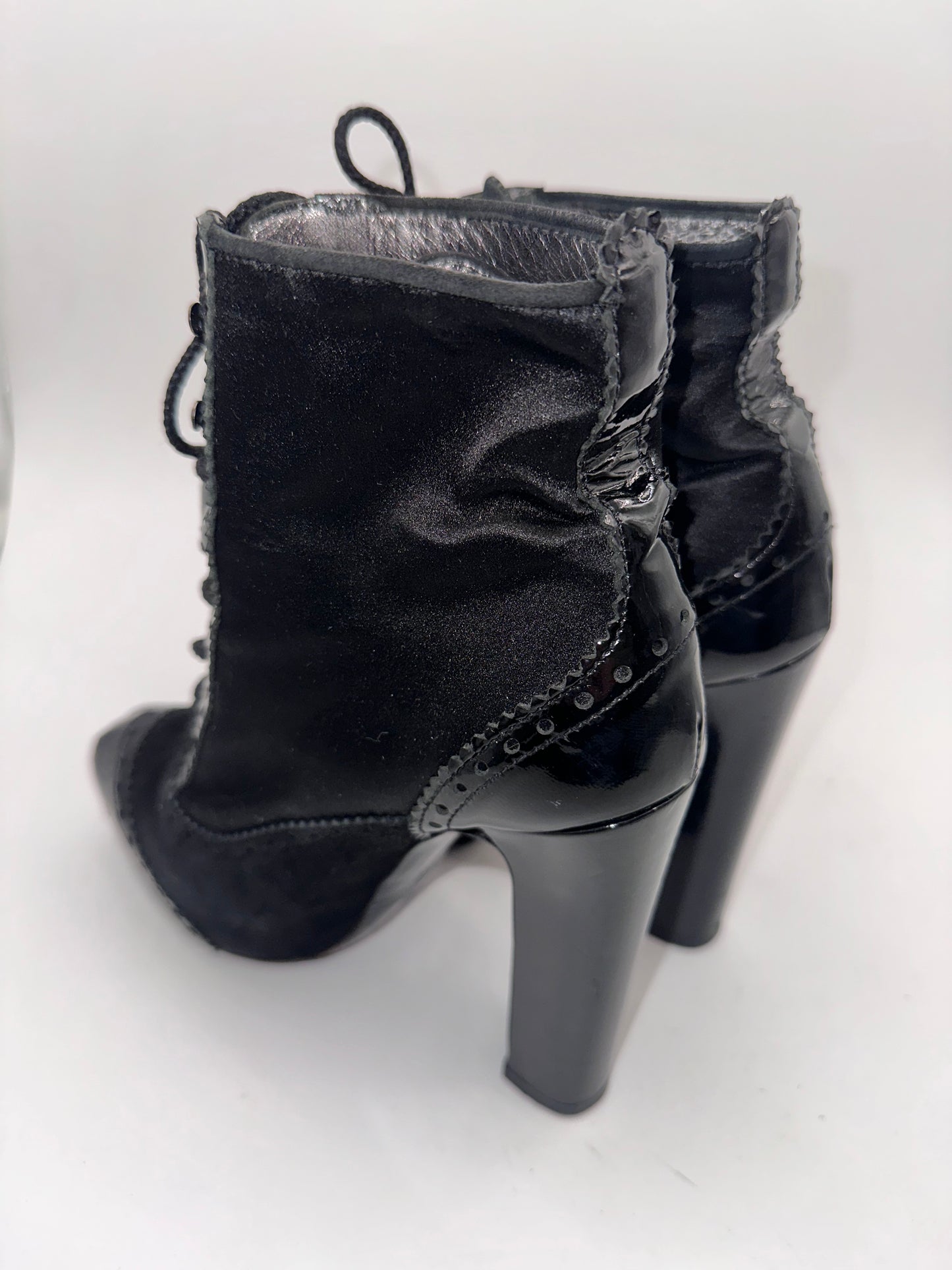 Lace-Up High-Heel Ankle Boots