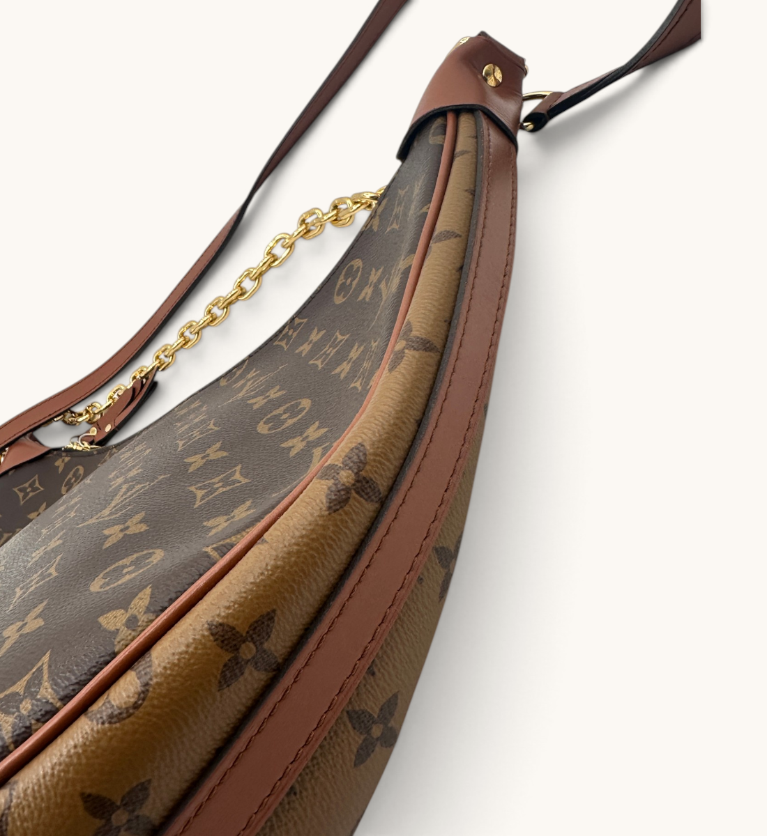 Loop Reverse Monogram Canvas Hobo Bag