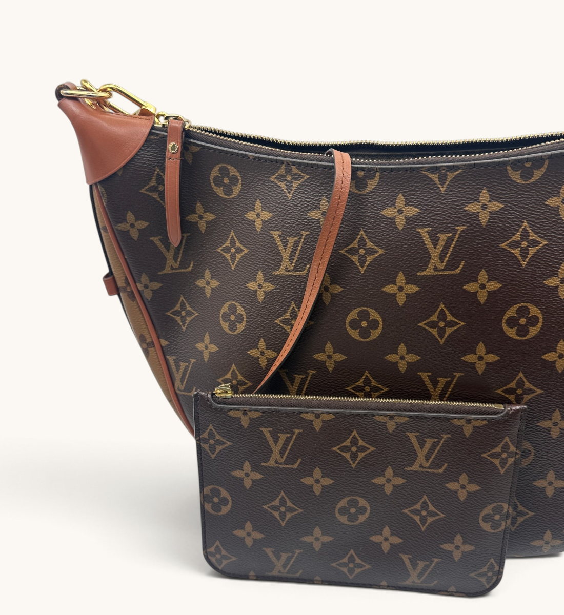 Loop Reverse Monogram Canvas Hobo Bag
