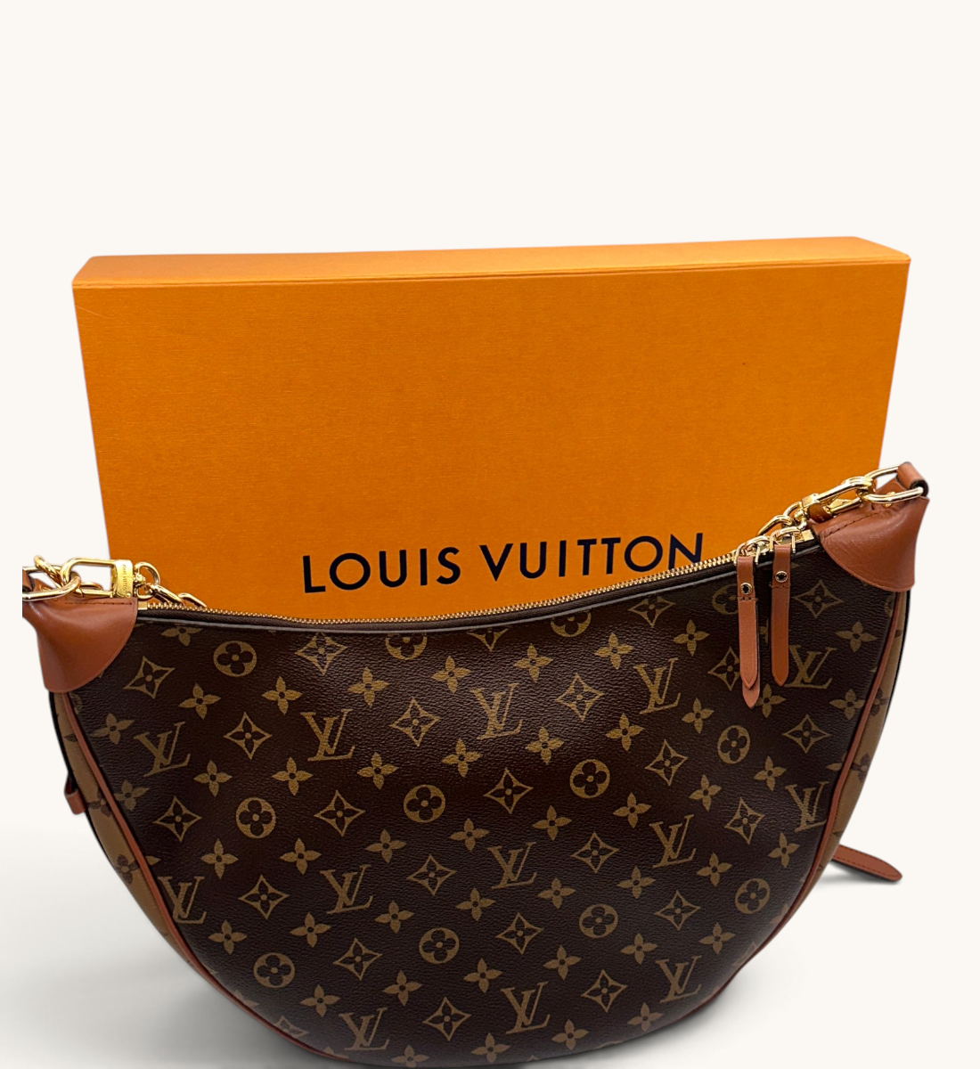 Loop Reverse Monogram Canvas Hobo Bag