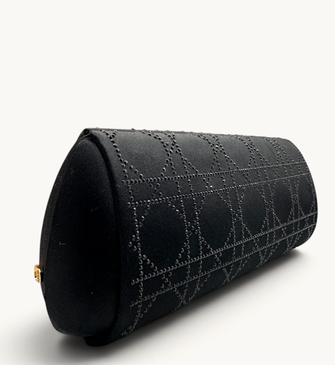 Cannage Satin Crystal Clutch
