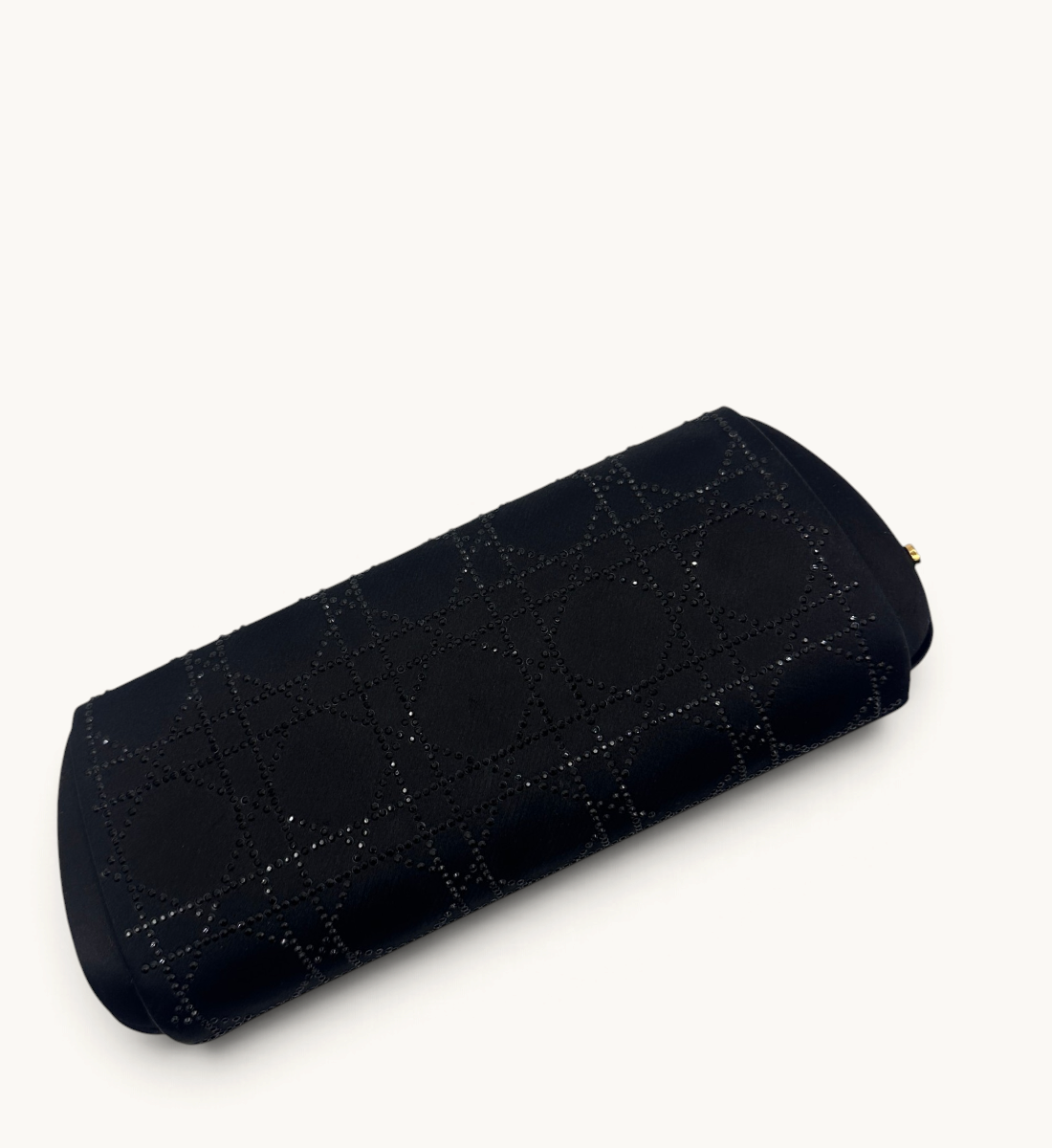 Cannage Satin Crystal Clutch