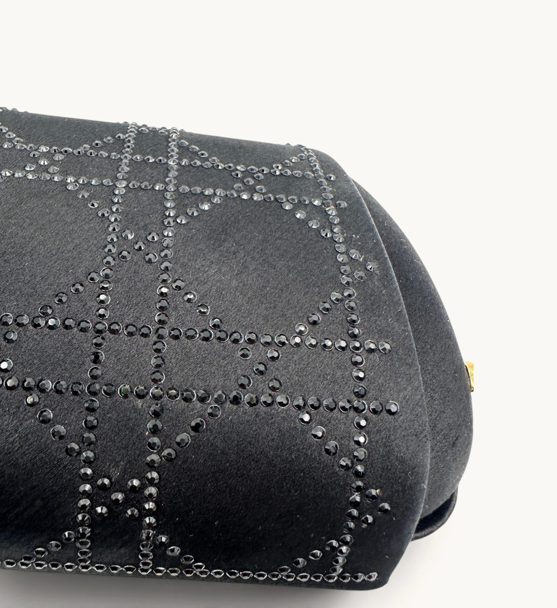 Cannage Satin Crystal Clutch