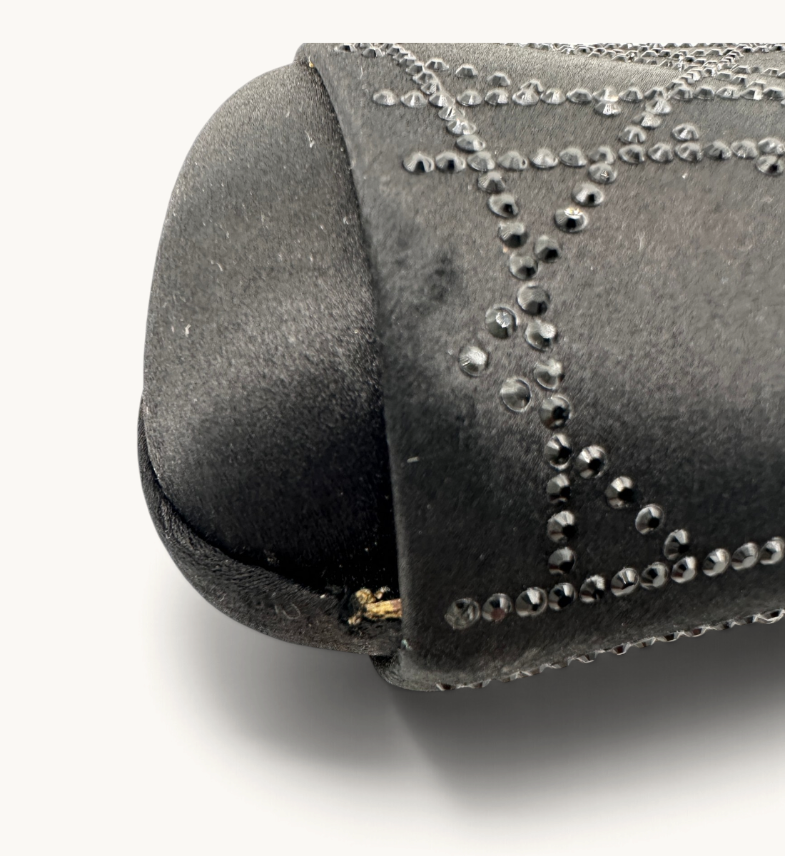 Cannage Satin Crystal Clutch