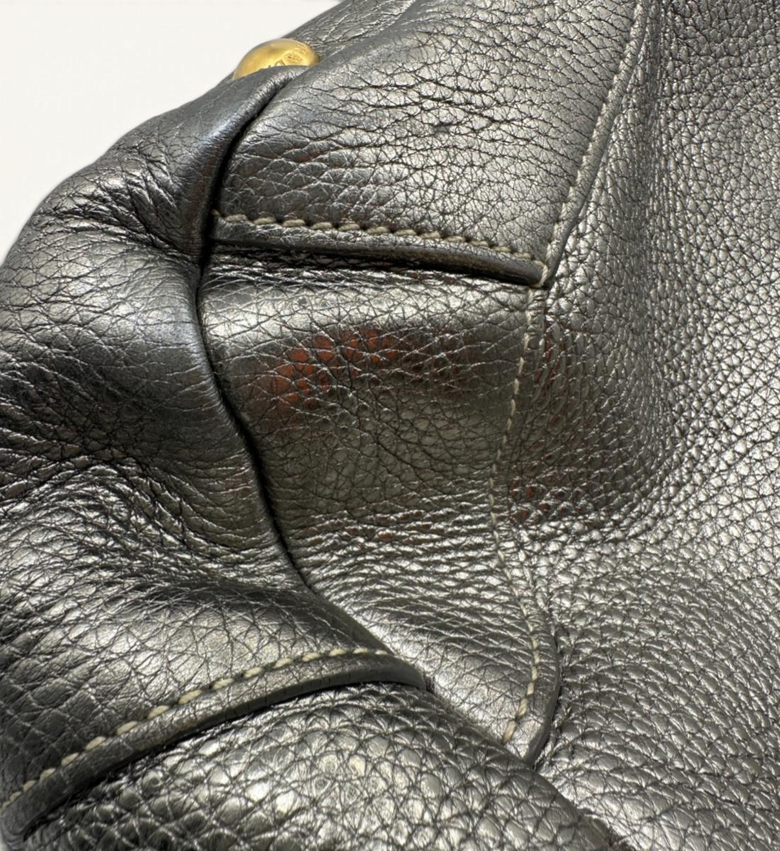Vitello Daino Side Pocket Hobo Silver Handbag