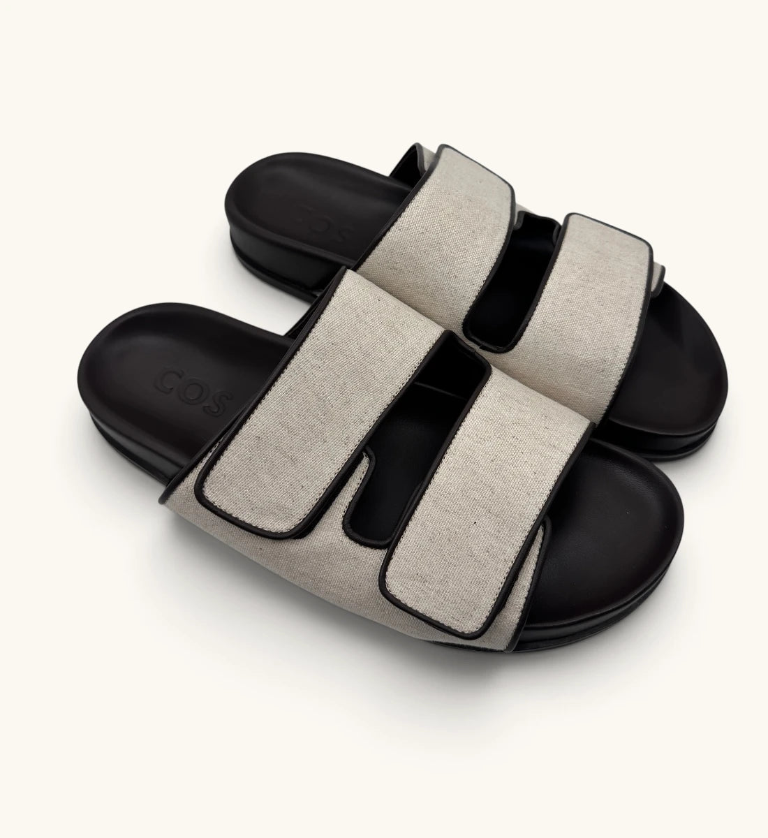 Linen Double Strap Sandals