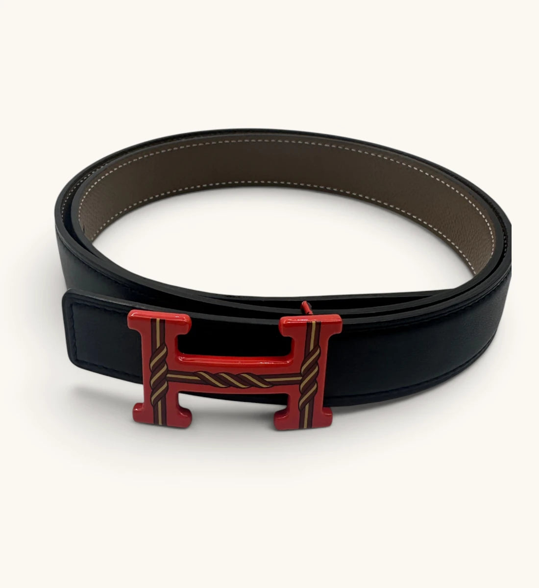 H Belt with Orange Buckle