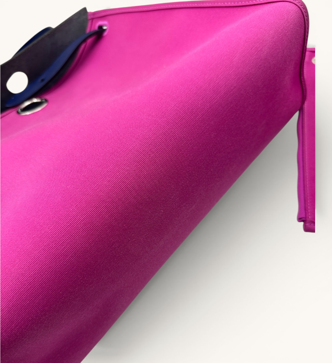 Hermès Herbag Zip 31 Fuchsia Toile Canvas & Navy Leather Handbag