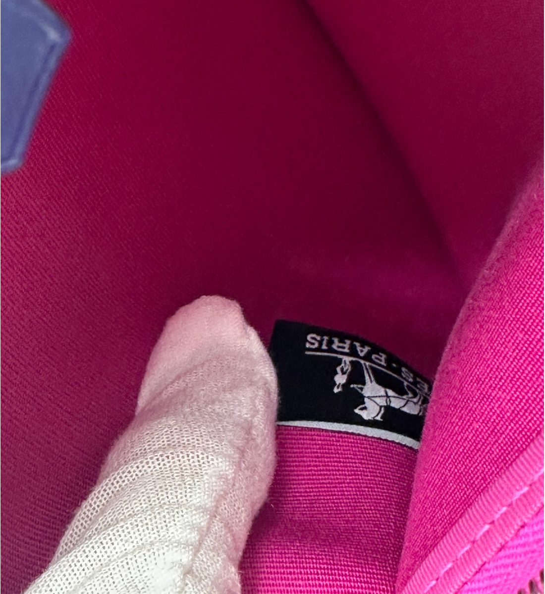 Hermès Herbag Zip 31 Fuchsia Toile Canvas & Navy Leather Handbag