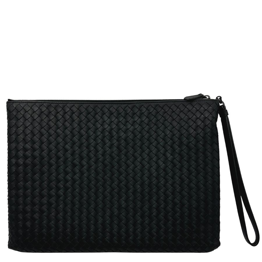 Intrecciato Nappa pouch with wristlet