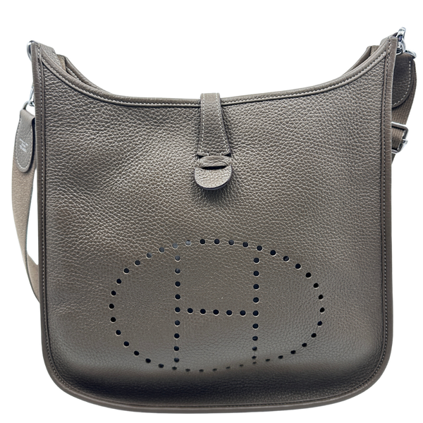 Evelyne 29 Taupe Leather Shoulder Bag