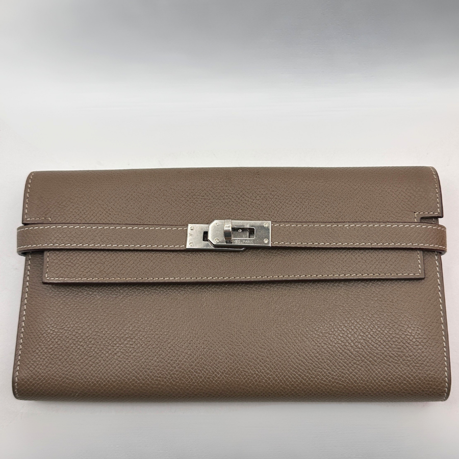 Kelly Long Wallet in Etoupe Epsom Leather