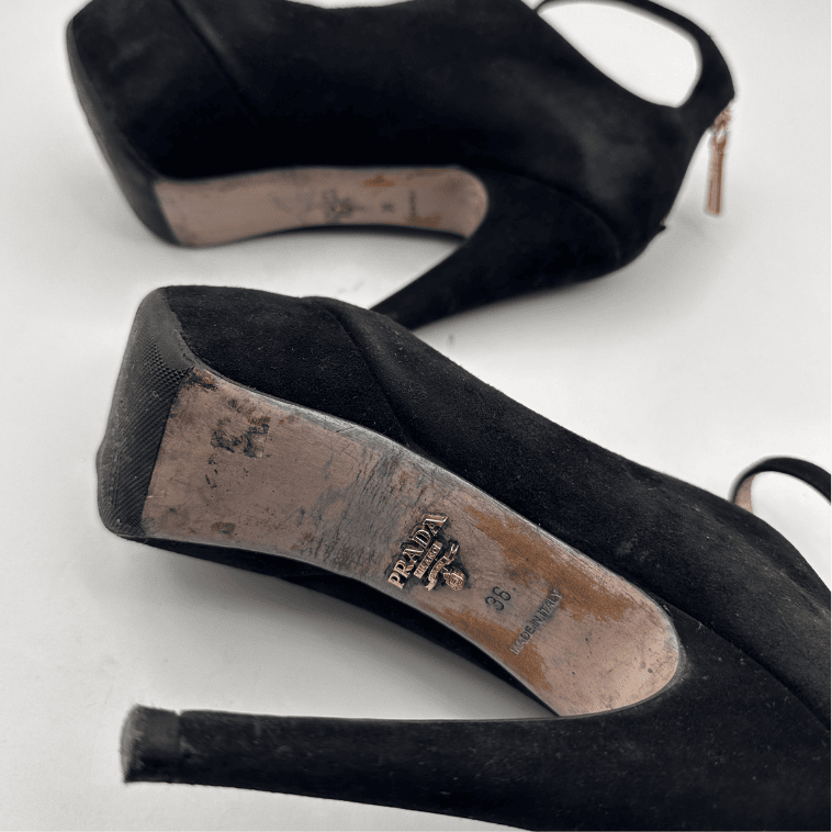 Suede Peep Toe Sandals