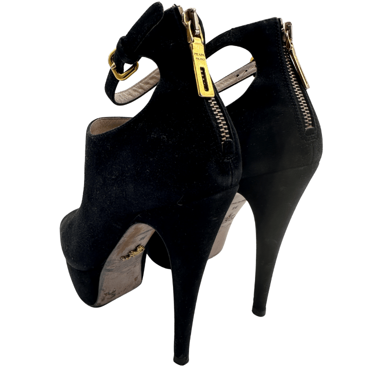 Suede Peep Toe Sandals