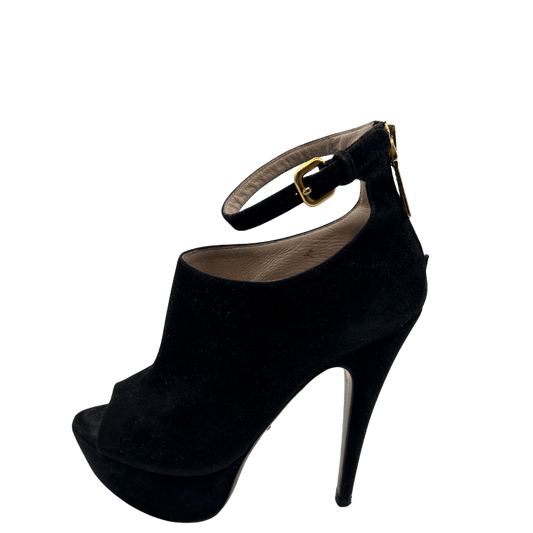 Suede Peep Toe Sandals