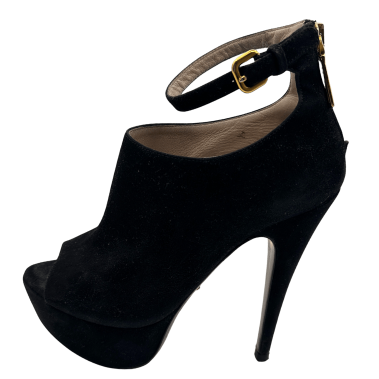 Suede Peep Toe Sandals