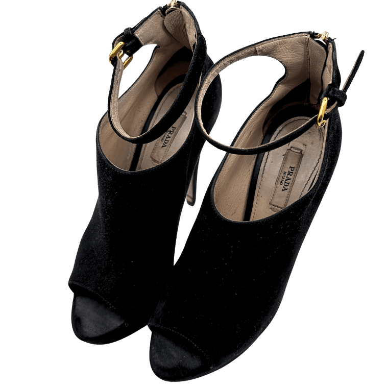 Suede Peep Toe Sandals